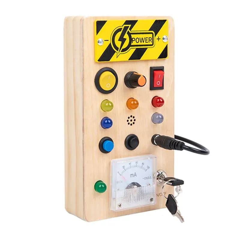 A71Z Tavola Sensoriale Montessori in Legno con Interruttore LED, Pannello di Controllo per Attività di Viaggio, Giochi per Bambini, Du