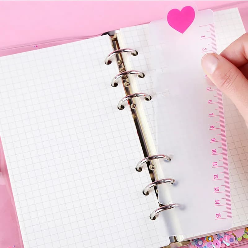 2 Pcs righello A5 A6 Love glassato Planner Agenda Dailybook per 6 fori a fogli mobili spirale Notebook Organizer Sketchbook accessori