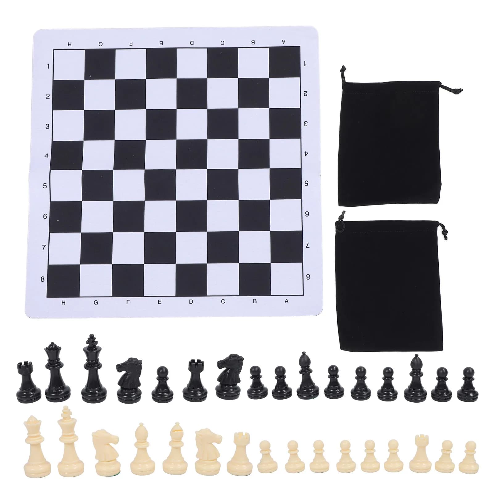 Set di scacchi internazionale Gioco da tavolo di scacchi internazionale in plastica portatile Facile da giocare Scacchiera morbida da 35 mm Versatile per i viaggi