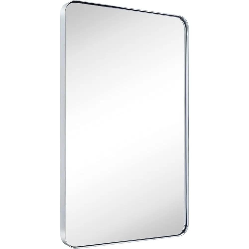 Specchio da bagno rotondo in acciaio inossidabile cromato 20x30 pollici, da parete, per bagno