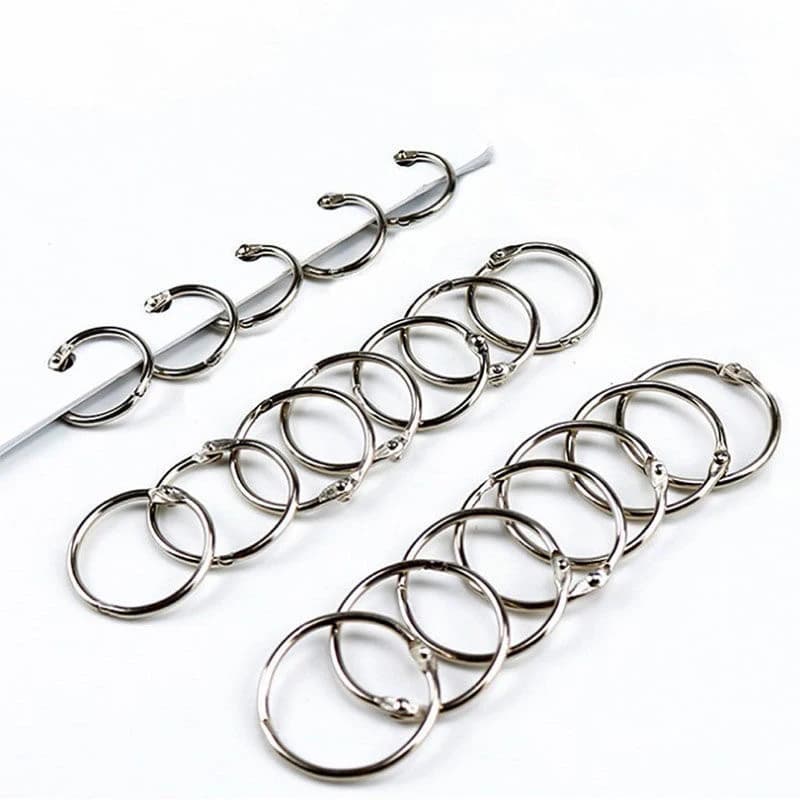 10 pezzi Anelli raccoglitori a fogli sciolti Anello di apertura in metallo per anelli per libri da ufficio Clip Portachiavi Portachiavi Album fotografico Anello Home Office Supp