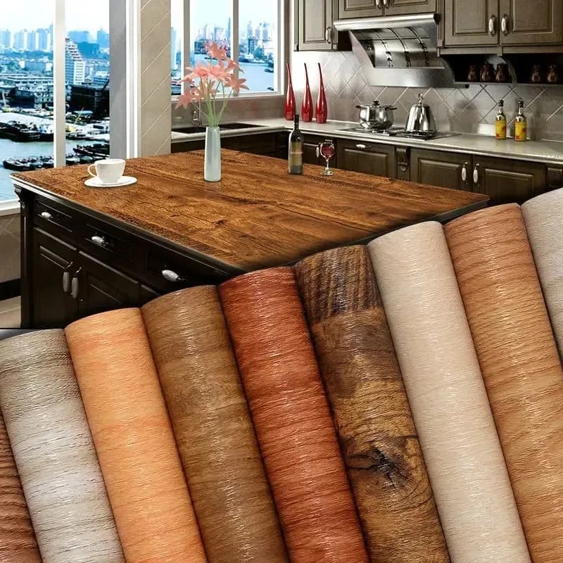 Adesivi con venature del legno impermeabili ispessiti da 40 cm Carta da parati decorativa per mobili moderni da tavolo in PVC autoadesivo