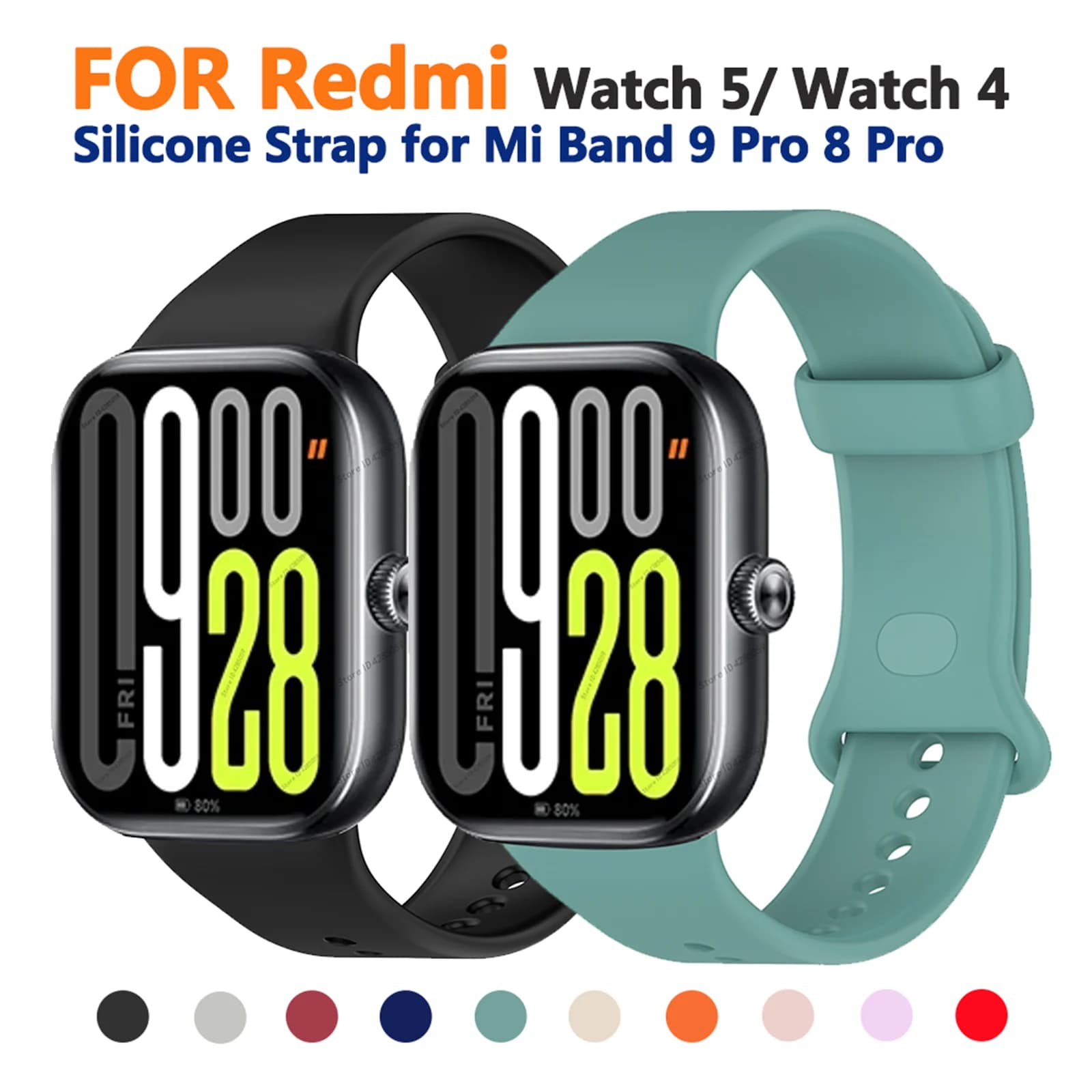 Redmi Watch 5 Watch4 Smart Watch Silicone Bracelet Correa for Xiaomi Mi Band 9 Pro 8 Pro Wrist Strap Accessories