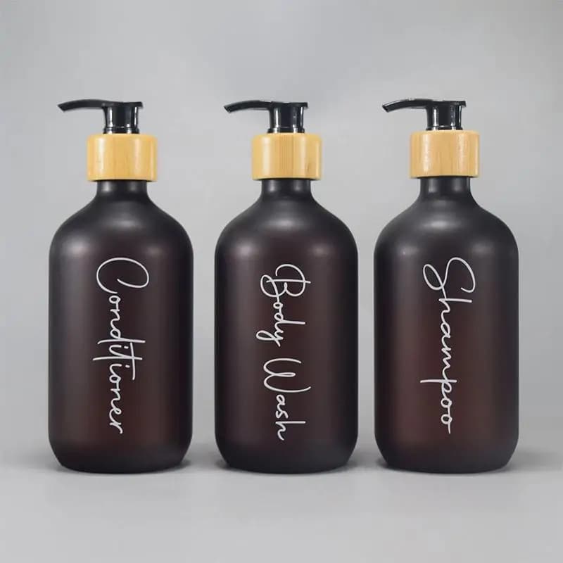 Set dispenser di sapone in plastica, flacone per lozione da appoggio, flacone vuoto ricaricabile per shampoo, bagnoschiuma, balsamo per capelli