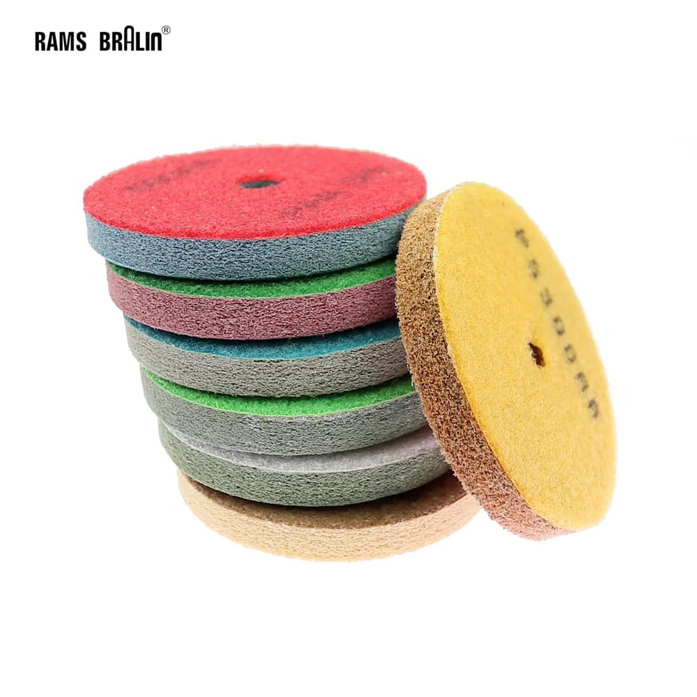 Tampone per lucidatura per marmo con disco abrasivo flessibile in fibra di spugna di pietra da 1 pezzo 80mm/100mm