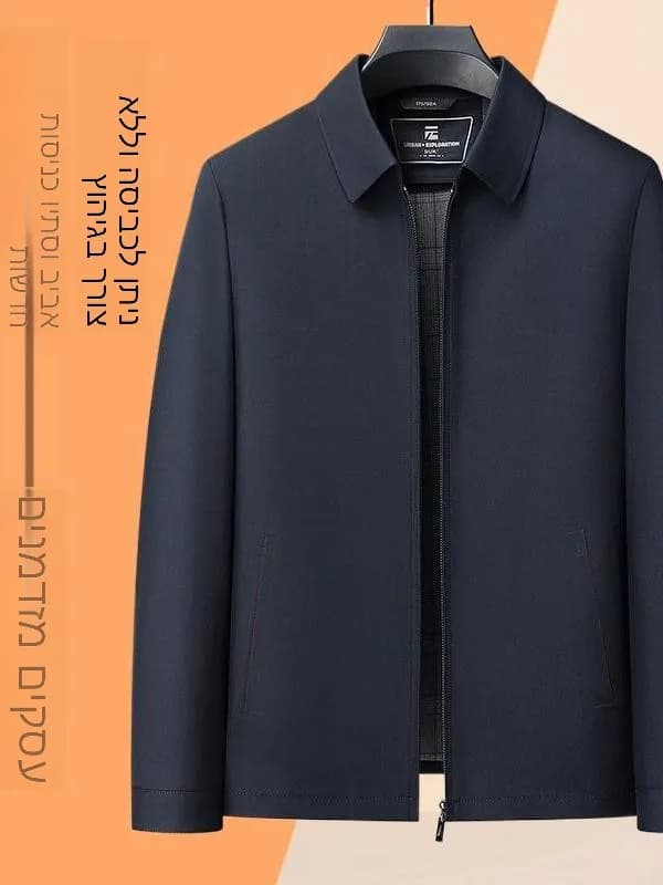 Men's Business Jacket Autumn New Luxury Lightweight Midlife Dad Administrative Cadre Clothing Casual Long Sleeve Coat