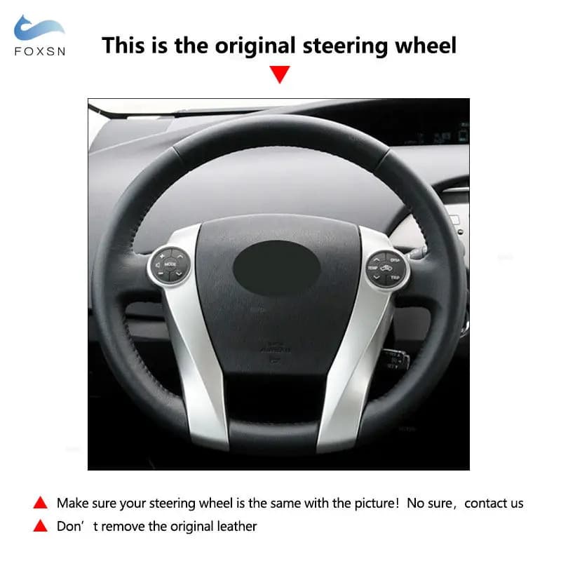 For Toyota Prius 30 XW30 2009-2015 Prius C US 2012 2013 2014 2015 2016 2017 Suede Leather Car Styling steering wheel cover Trim