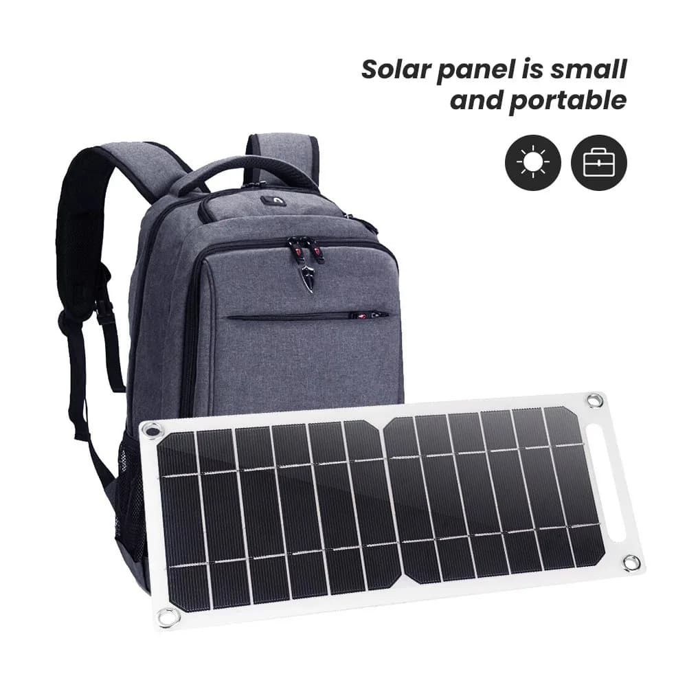 Sistema di Pannelli Solari USB 5V con Ricarica per Campeggio, Power Bank e Telefoni Cellulari, Caricabatterie per Auto, Mp3, PAD, Batteria per Esterni
