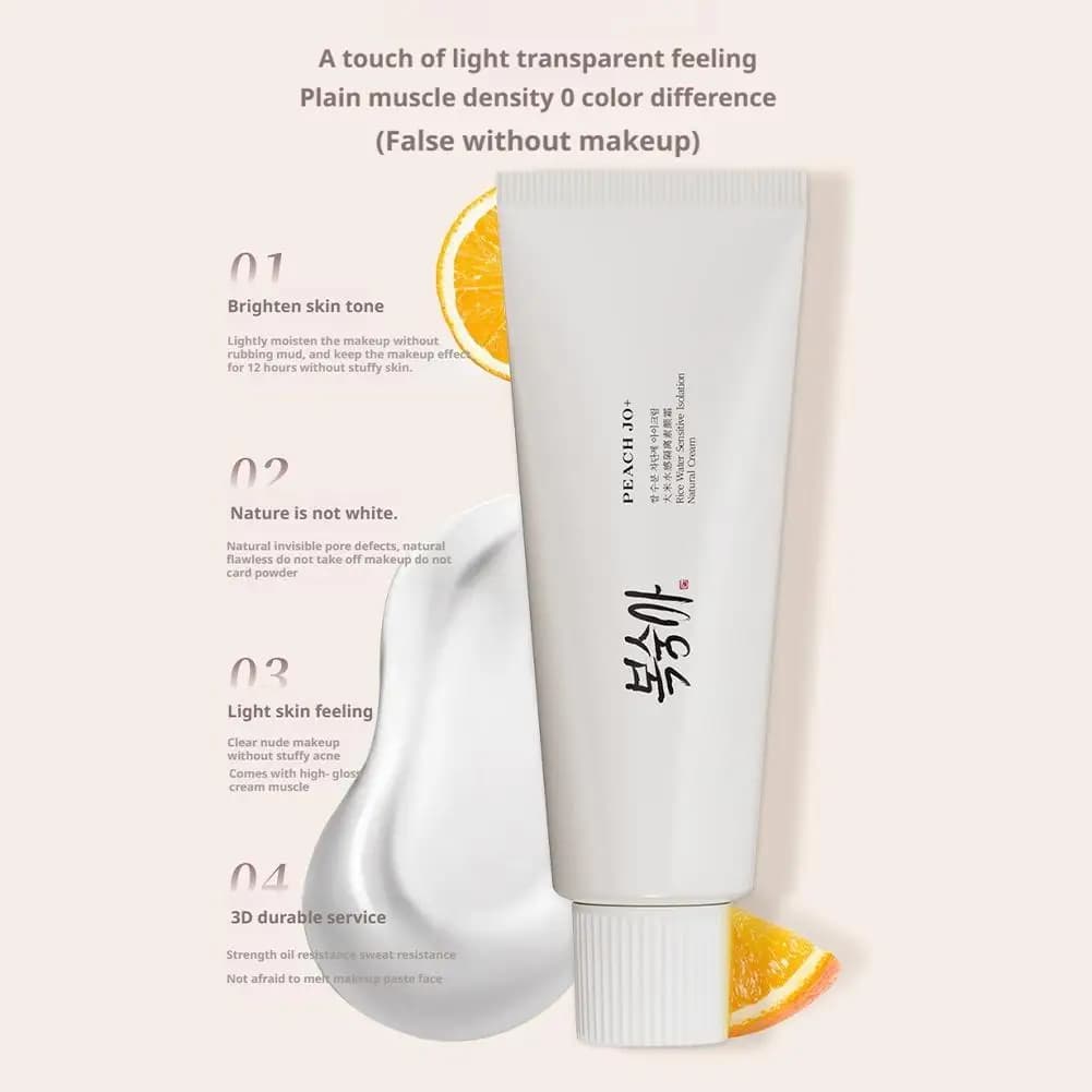 Korean sun cream with rice essence, anti-ultraviolet insulating cream, outdoor sunscreen, moisturizing and nourishing, skin concealer