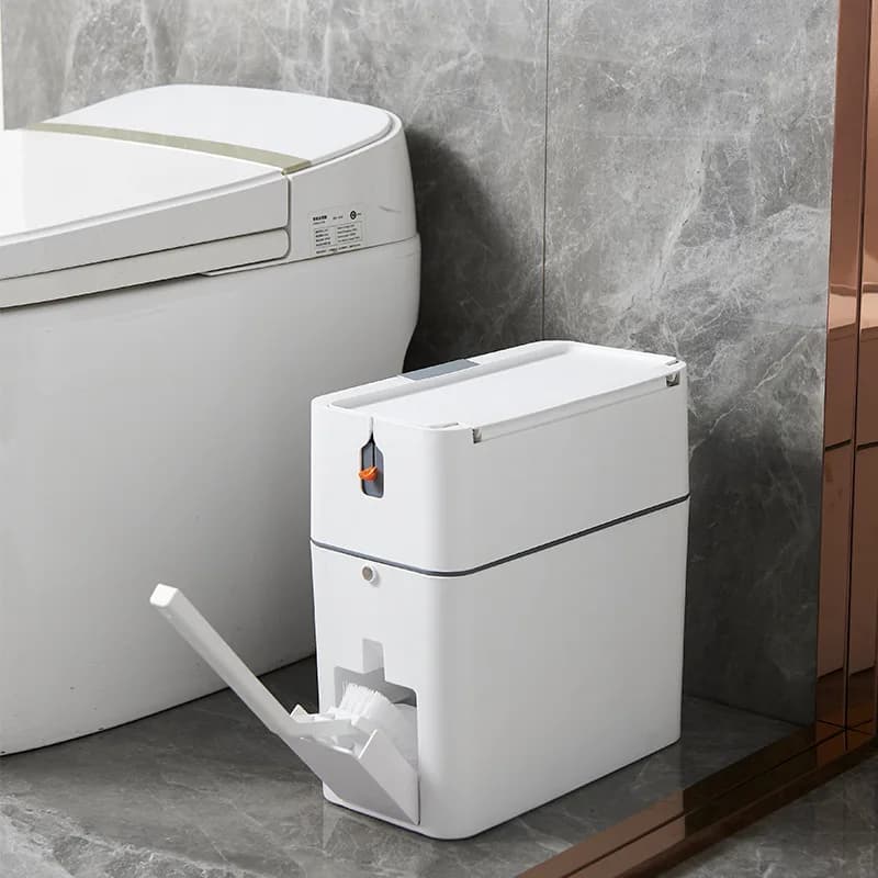 Home Crevice Automatic Packaging With Lid Living Room, Kitchen, Bedroom, Bathroom, Drawstring, Built-in Toilet, Brush, Trash Can