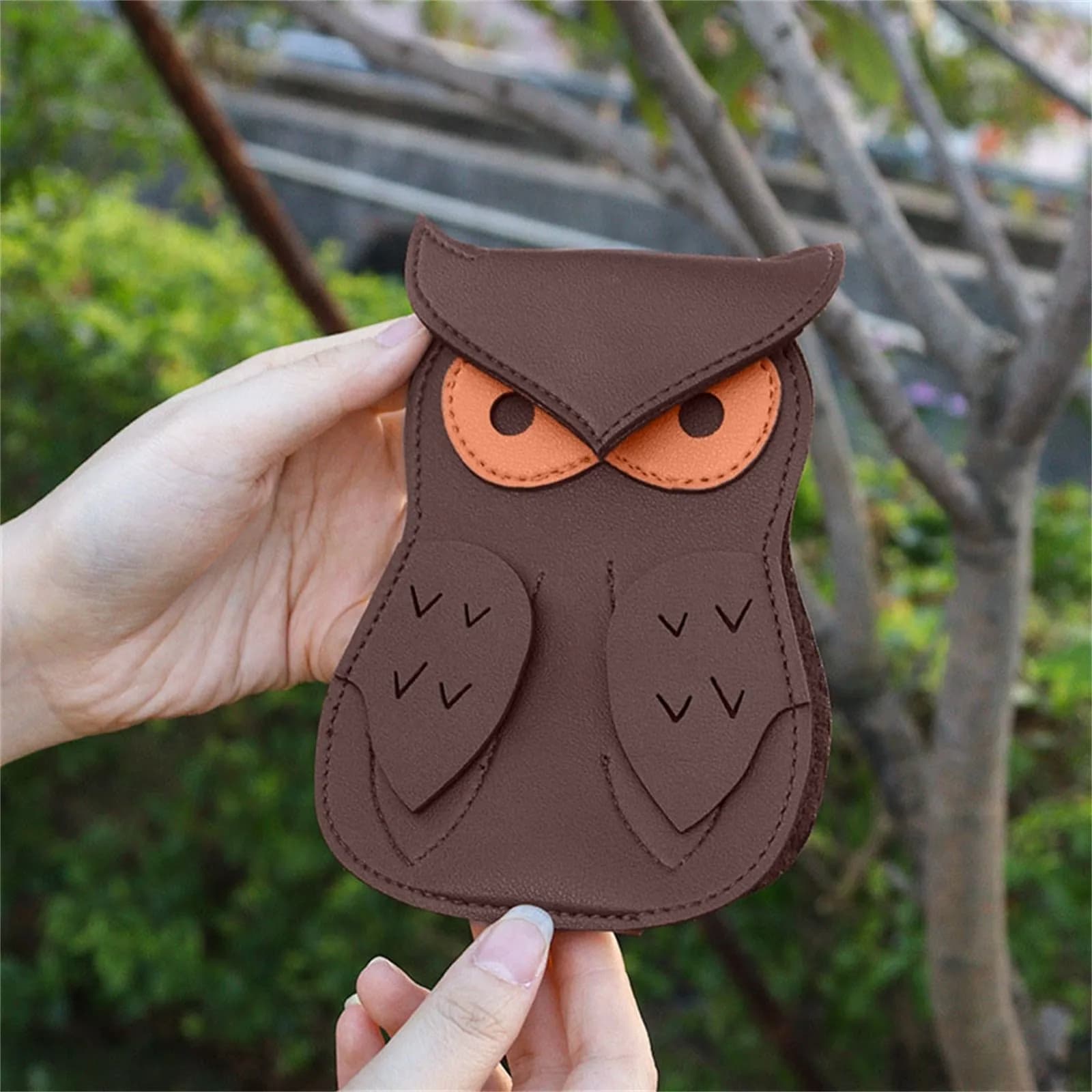 1pc Owl Shaped Guitar Pick Holder, PU Leather Case, Large Capacity for Plectrums, Picks Clip, String Instrument Accessory