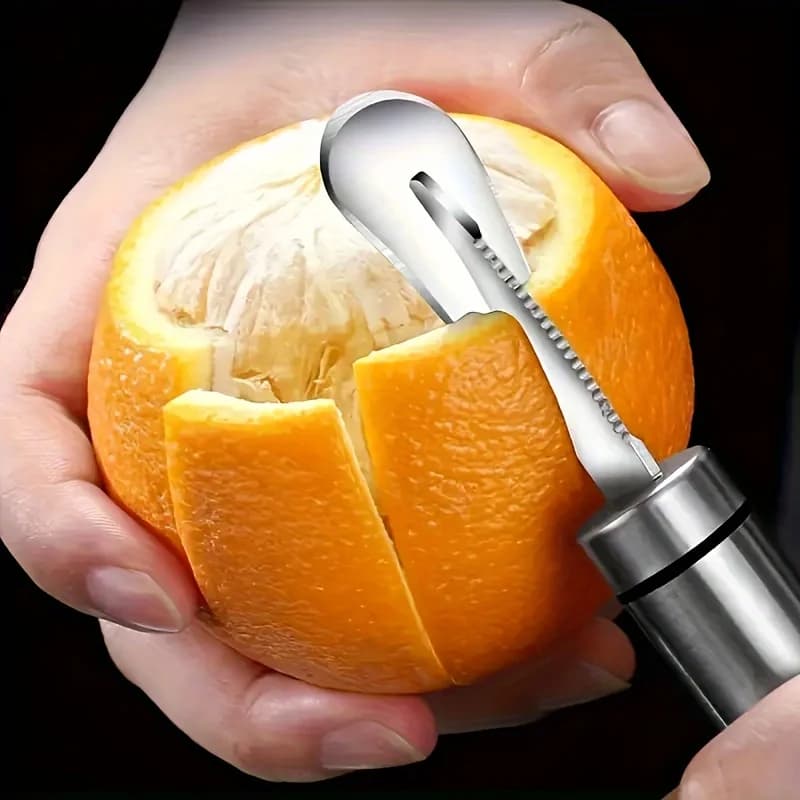 Orange pelapatate in stainless steel, simple pelapatate for lemons, creative cutter, orange peeled tool with handle, kitchen gadget for restaurant