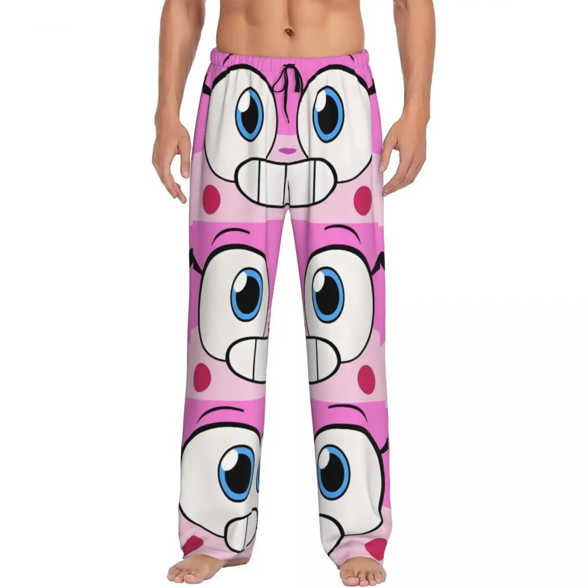 Pantaloni da pigiama Unikitty da uomo con stampa personalizzata Cat Anime Sleepwear Sleep Lounge Bottoms con tasche