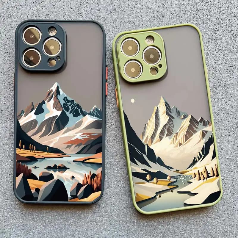 Mountain Peaks Landscape Phone Case for iPhone 17 16 15 14 Pro Max 13 12 Mini 11 Pro Max XR XS X 16 15 14 Plus Shockproof Cover