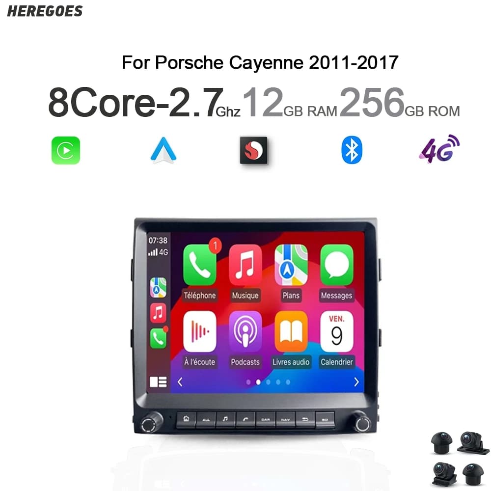 IPS 2 din Android 13 lettore DVD per auto 8GB navigazione Wifi Bluetooth GPS Carplay Radio per Porsche Cayenne 955 957 958 2011-2017