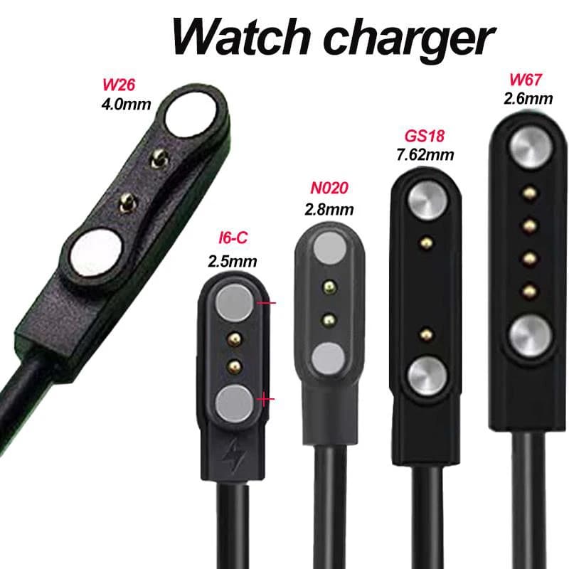 Cavo di ricarica USB con adattatore per smartwatch a 2/4 pin, per adulti/bambini, accessorio per la ricarica dell'orologio intelligente.