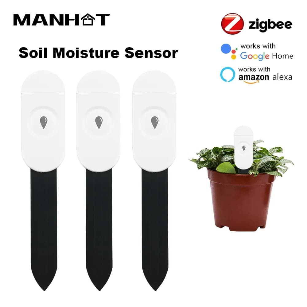 Intelligent soil humidity sensor Zigbee Temperature and humidity tester Plant monitoring Support Voice control Google Home Alexa