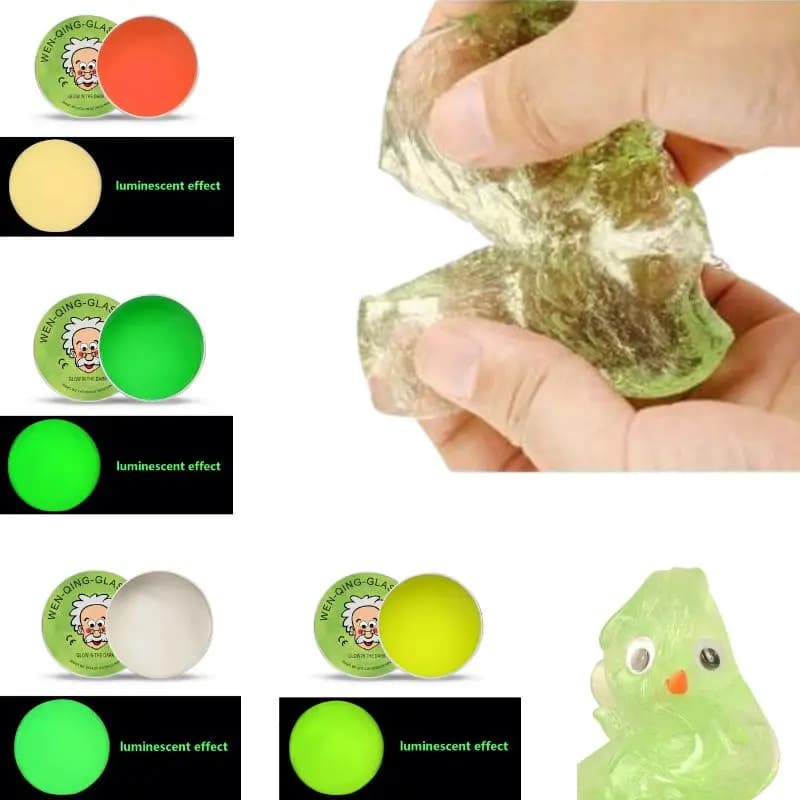 Pasta Luminosa a Cristalli Liquidi Riutilizzabile, Argilla Colorata Fai-da-Te, Giocattolo Antistress, Pasta Modellabile con Contenitore