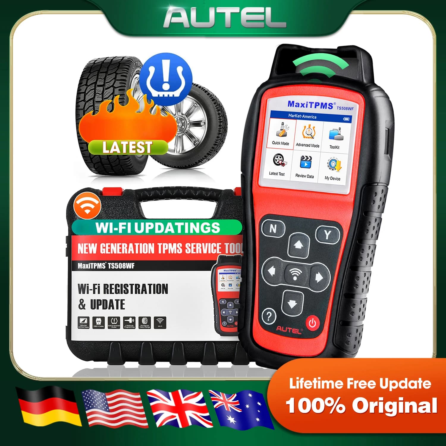 Autel MaxiTPMS TS508WF TS508 TPMS Diagnostic Tool Tire Pressure Monitor TPMS MX-sensors Programmer Activate Relearn TPMS Sensors