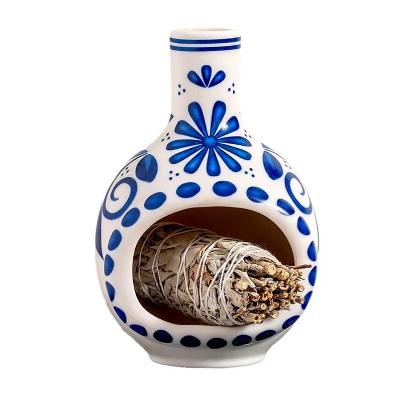 Bruciatore porta Palo Santo in ceramica fatto a mano - Mini piatto di incenso Chimenea per Palo Santo e bastoncini - Porta salvia