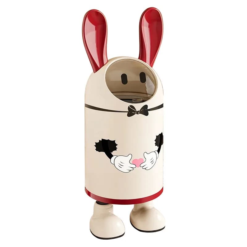Living Room Rabbit Ear Trash Can Home Use New Model High Aesthetic Value Touch Open Cover Classification Trash Can for Bathroom
