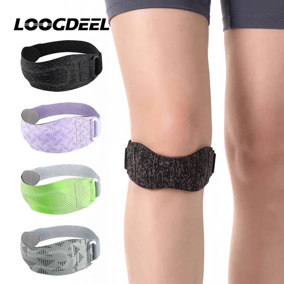 LOOGDEEL 1Pcs Sports Knee Support Brace Running Basketball Cycling Patella Protector Reflective Strip Non-Slip Knee Strap