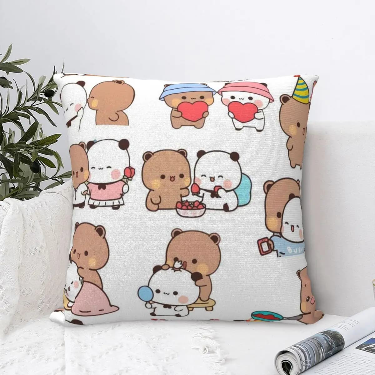 Simpatica federa per cuscino Bubu & Dudu divertente federa per sedia divano decorazione della casa fodera per cuscino federe grafiche in poliestere regalo