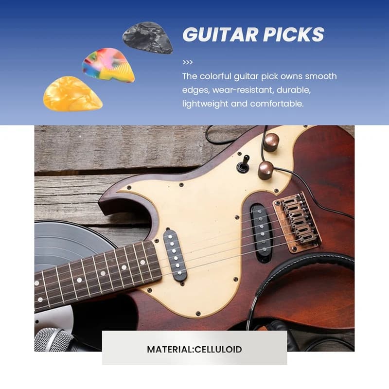 Confezione da 60 plettri per chitarra con disegni astratti colorati, regalo unico per chitarra, basso, chitarra elettrica e acustica, include 0,46 mm, 0,71 mm, 0,