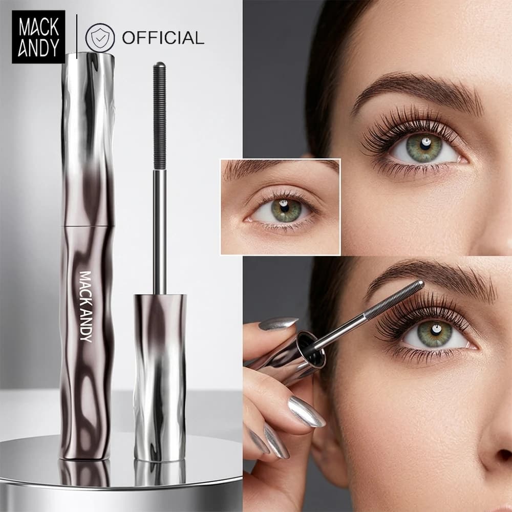 MACKANDY Mascara Impermeabile 3D Allungante Nero, Extension Ciglia, Spazzola per Ciglia, Mascara in Seta a Lunga Durata, Cosmetici Regalo
