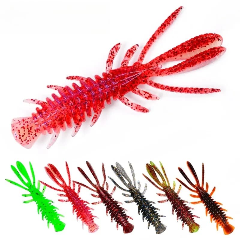 10 pz. esche artificiali morbide affondanti da 6,5 cm a forma di gambero, esche NED Rig, wobbler, esche a forma di gambero, jig in silicone per acqua salata con attrattivo per pesci