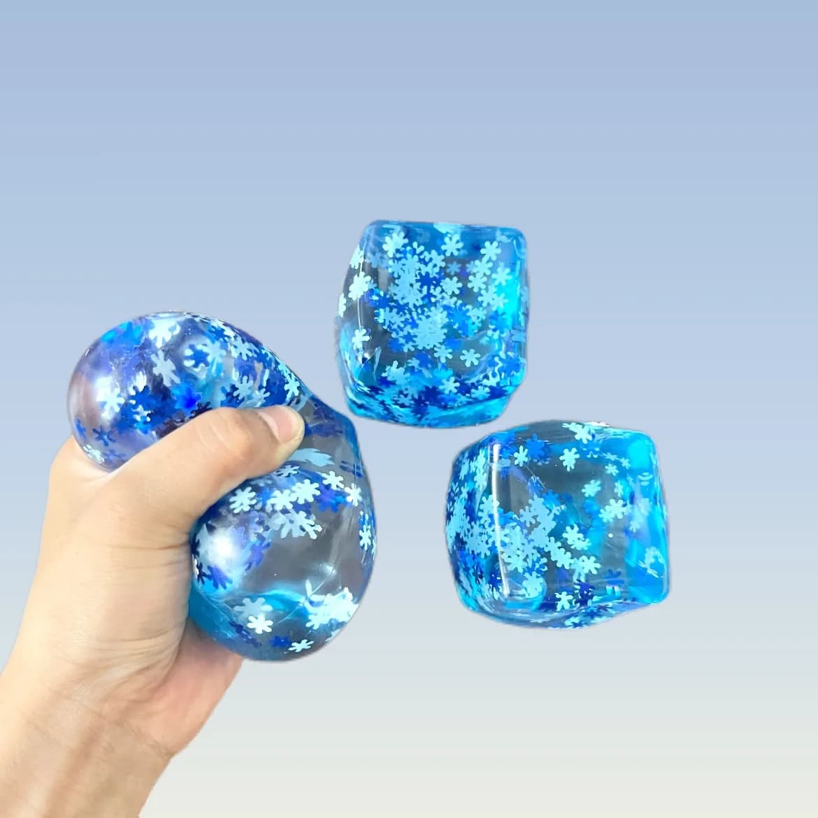 1pc Squishy Maltosio Neve Cubo di ghiaccio Palline antistress Palline antistress per adulti Sollievo dall'ansia Divertenti giocattoli calmanti antistress