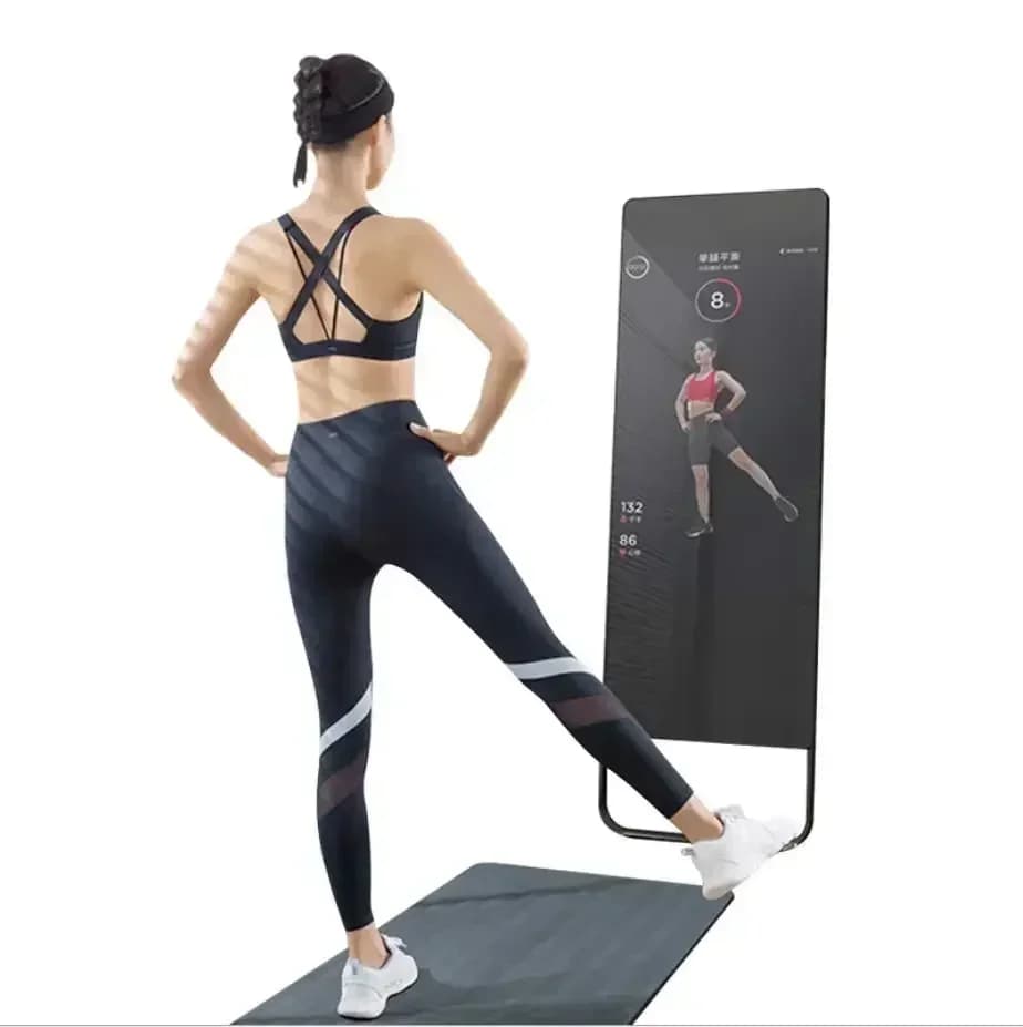 32" 43" Inch Magic Exercise Mirror Interactive Touchscreen for Gym Display LCD Android Smart Fitness Mirror with webcam