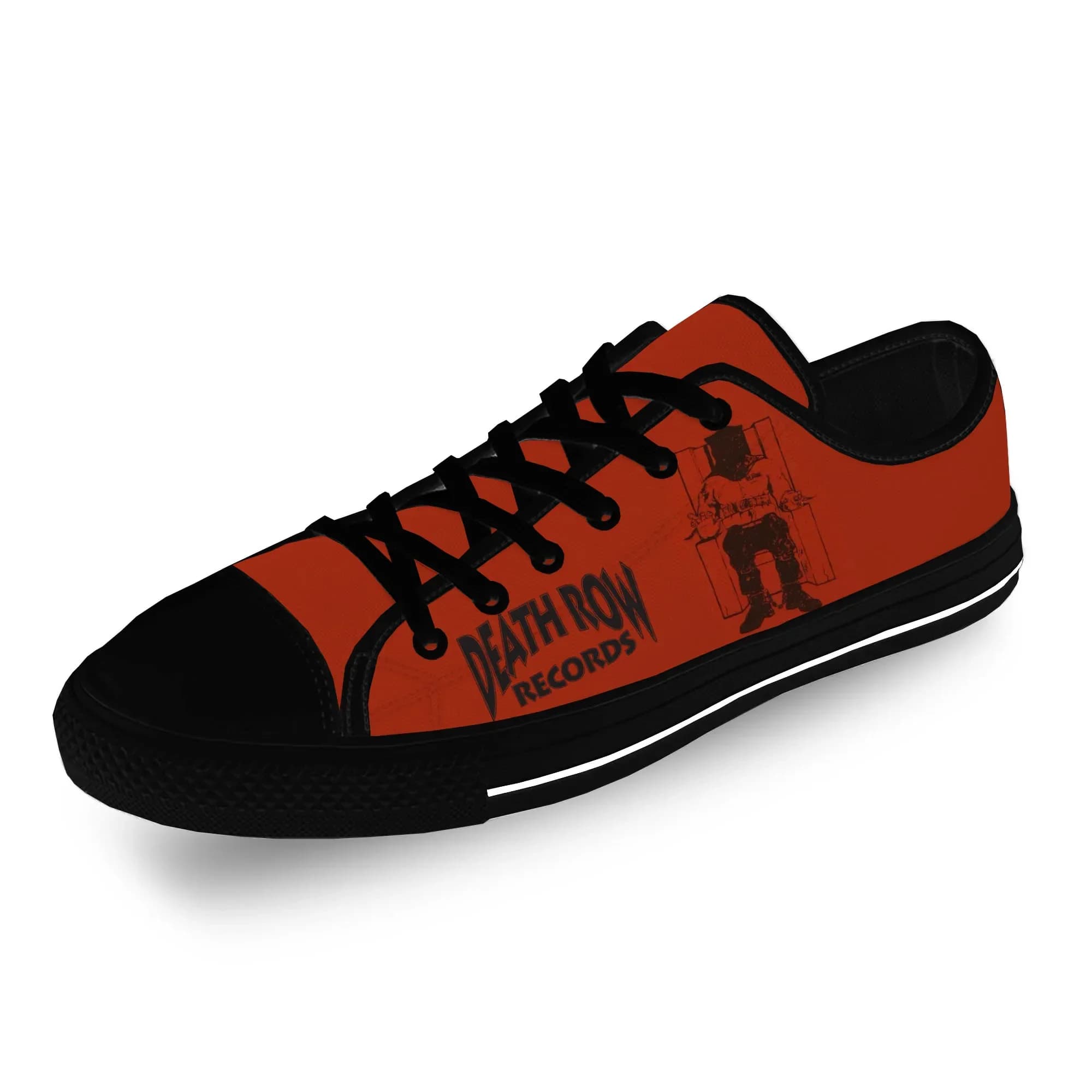 Death Row Records Low Top Sneakers Scarpe casual da uomo, donna, adolescente, scarpe da corsa in tela, stampa 3D, scarpe leggere e traspiranti