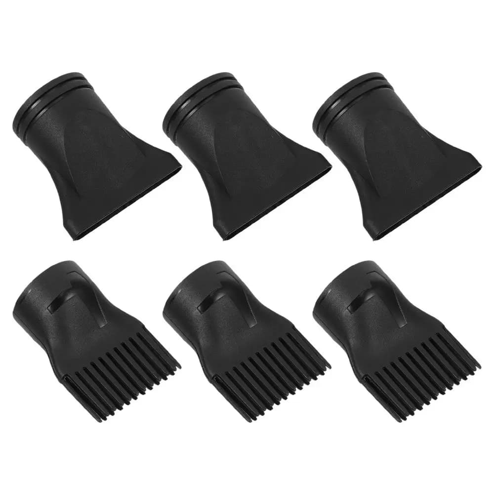 Set of 6 Diffusers and Concentrators for Plastic Hair Dryer, Professional and Home Styling Accessories, Ideal for Salon and Travel