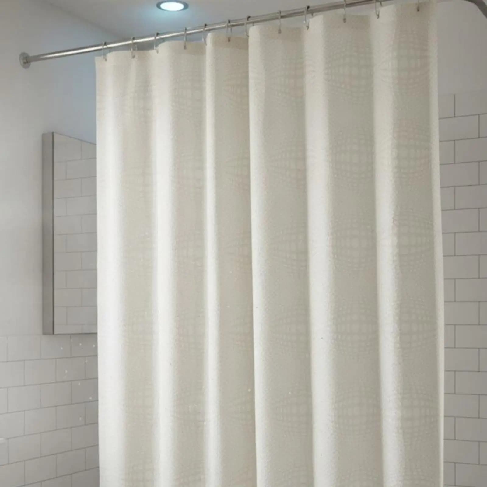 Anti Splash Waterproof Shower Curtain PEVA Material Thick Bathroom Curtain with Metal Grommets Modern Striped for Bathtub Use