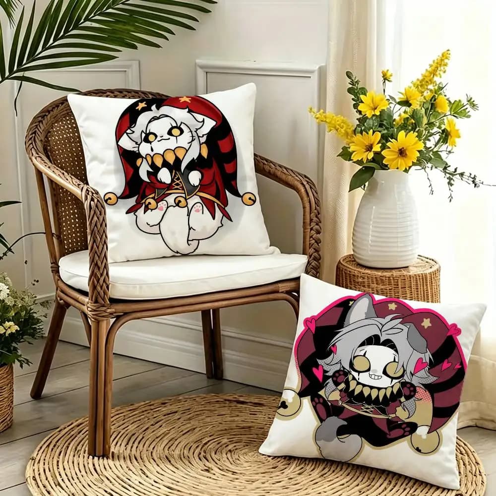 Simpatica fodera per cuscino Pierrot, federa decorativa per auto e divano