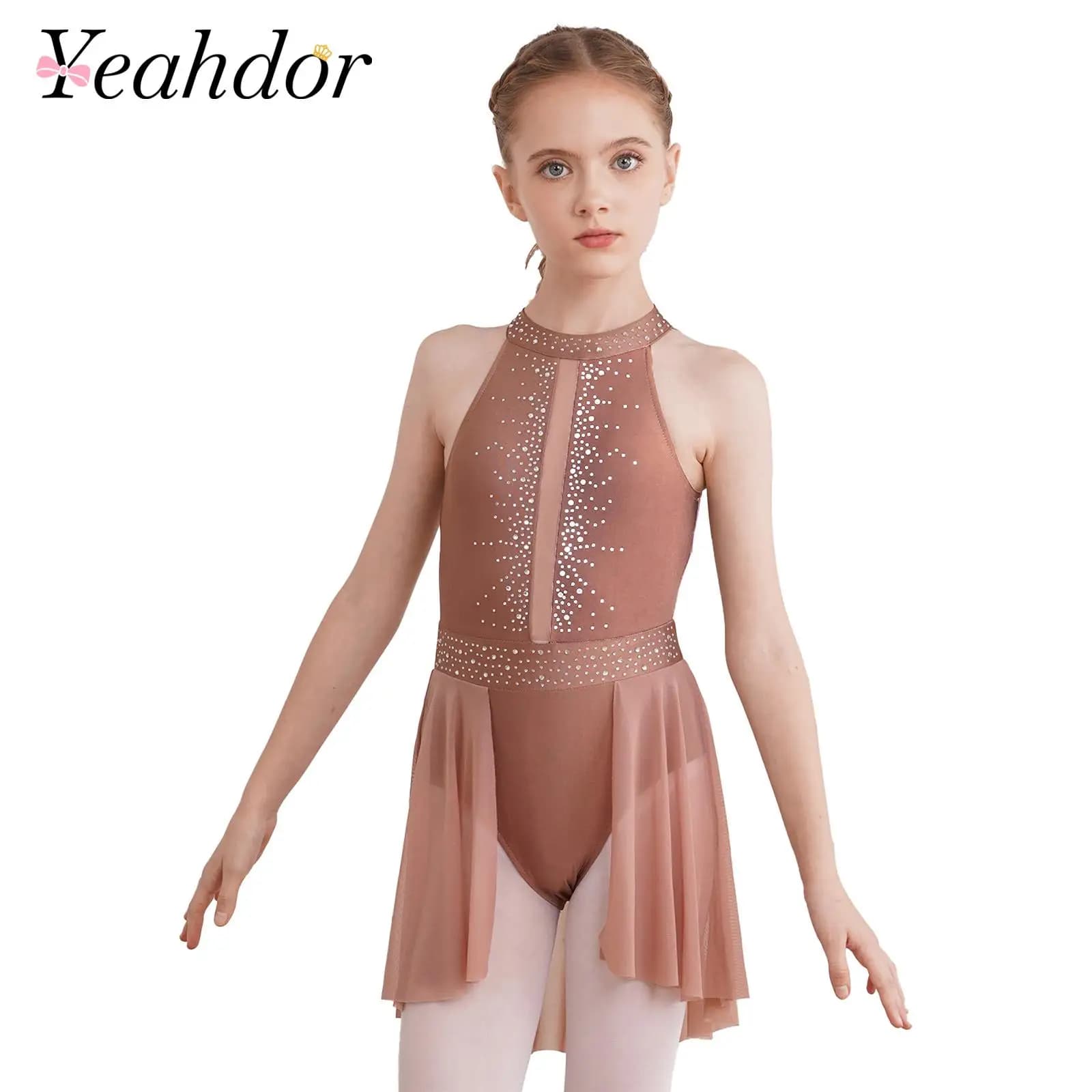 Costume da ballo lirico per bambini Ragazze Balletto Ginnastica Body Pattinaggio di figura Vestito Performance Dancewear Abiti da pattinaggio su ghiaccio