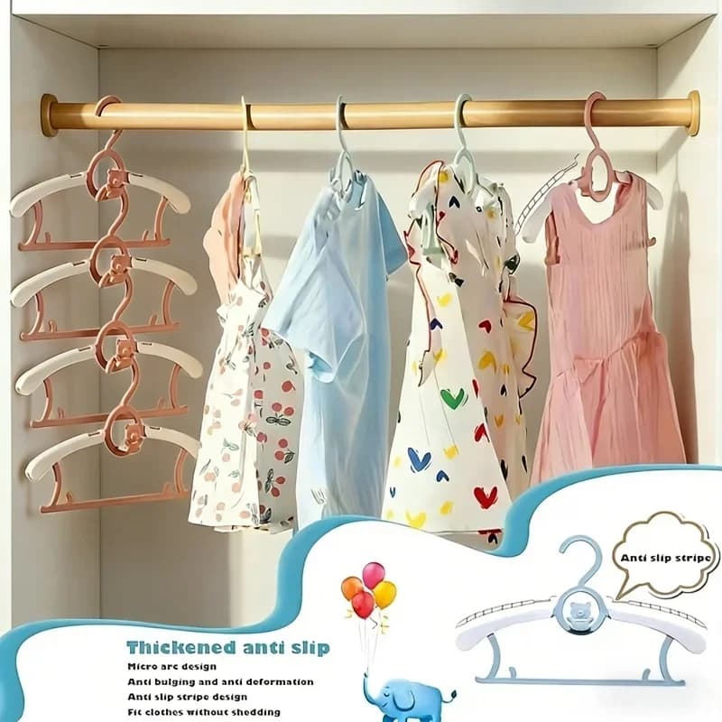 Pack of 30 PP plastic clothes hanger for Newborns, Retractable, Anti-slip, Durevoli, for Wardrobe, Bathroom, Bedroom, Dry cleaner
