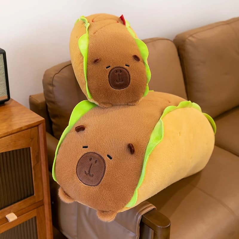 35/50cm Adorable Capybara Plushie in Hot Dog Design, Long Cushion Pillow, Soft Toy & Home Decor, Ideal Children's Present