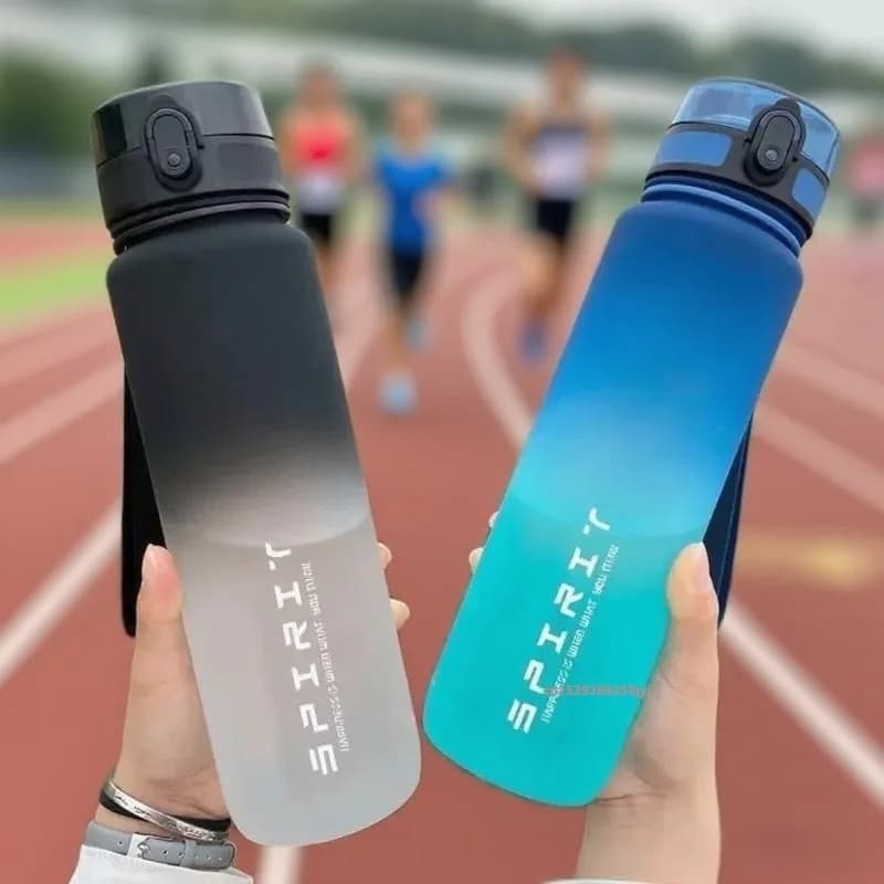 500ML/1000ML Bottiglia d'acqua sportiva di grande capacità Motivazionale a prova di perdite Bicchieri di plastica riutilizzabili portatili Brocche da palestra da viaggio all'aperto