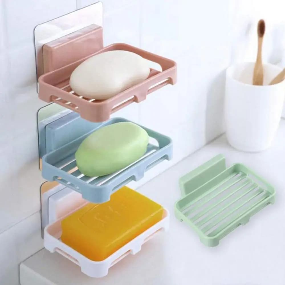 Accessori da bagno creativi senza punzonatura Contenitore di drenaggio a parete Organizzatore Portaoggetti Portasapone Portasapone