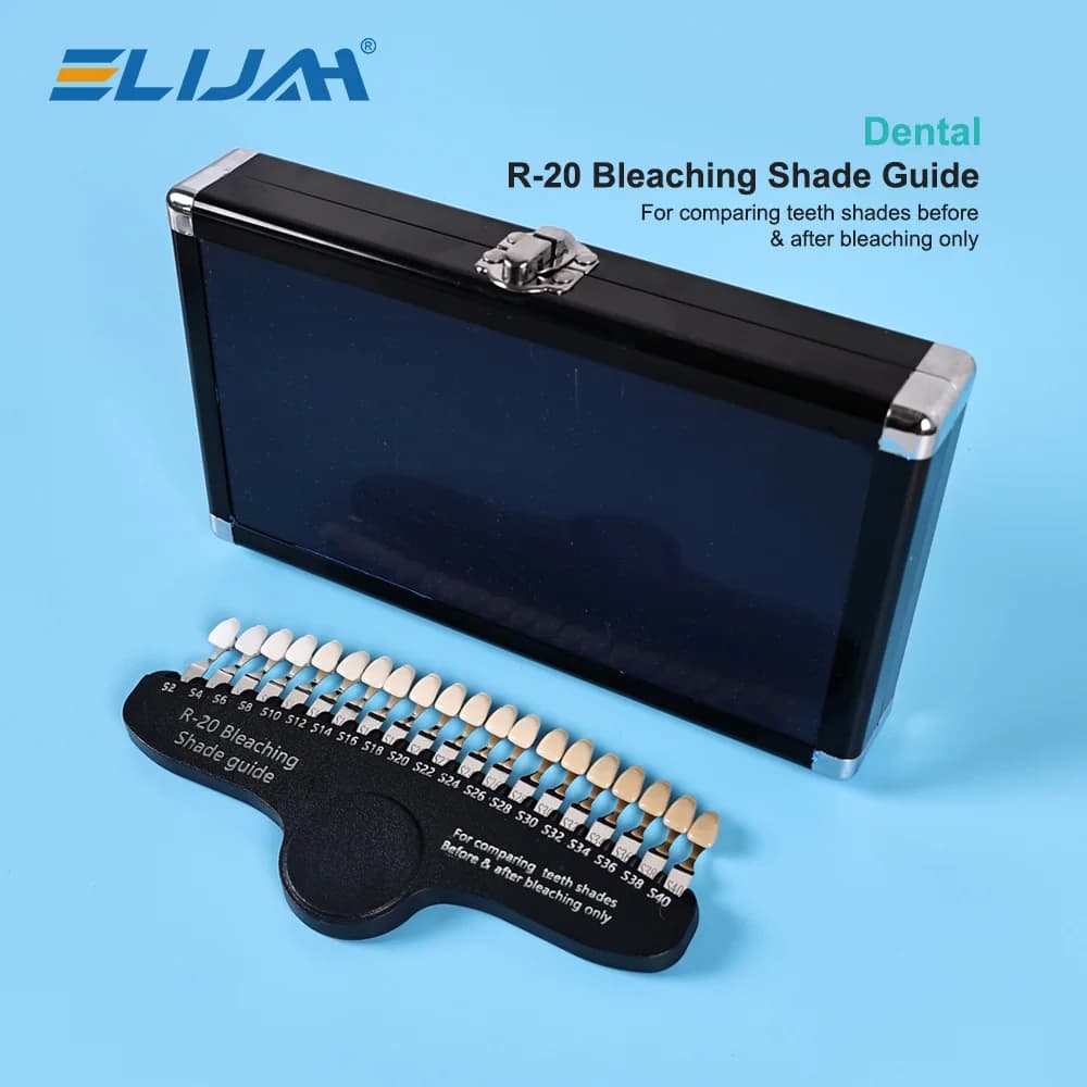 ELIJAH R-20 Guida per l'ombra sbiancante Odontoiatria 20 colori Sbiancamento dei denti 3D Confronta la piastra colorimetrica per odontoiatria della guida dentale