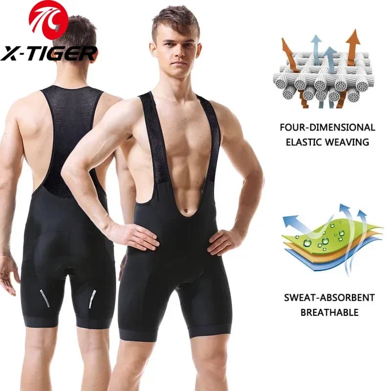 X-TIGER Men's Cycling Pants Road Bike Pants 5D Gel Camoscio Sports Cycling Pants Breathable Fitness Fishing Pants for Bike MTB