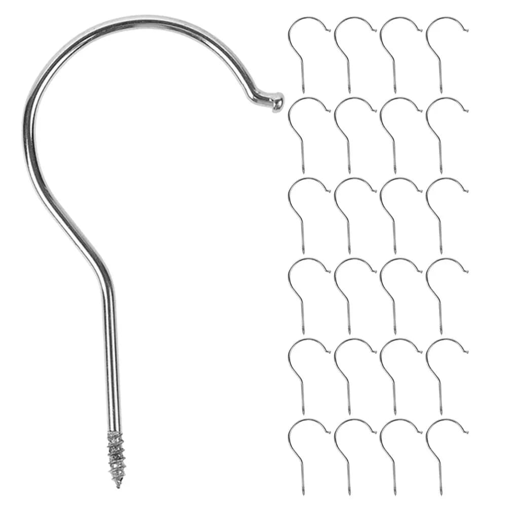 50Pcs Universal Screw Type Hanger Hooks Heavy Duty Metal Clothes Hanger Hooks for Retail Store Home Wardrobe Bathroom Hanging