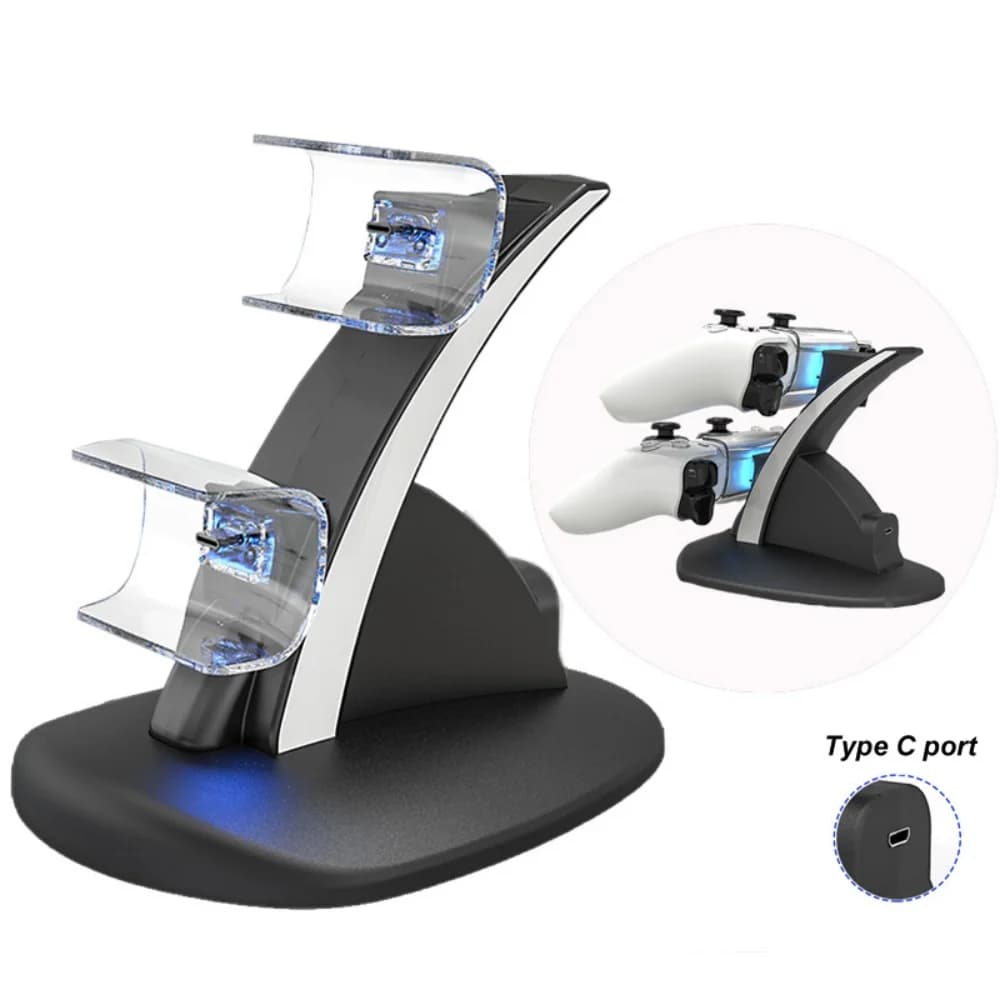Per controller PS5 stazione di ricarica Dual Sense di tipo C supporto per caricabatterie doppio dock di ricarica per accessori di gioco PlayStation 5