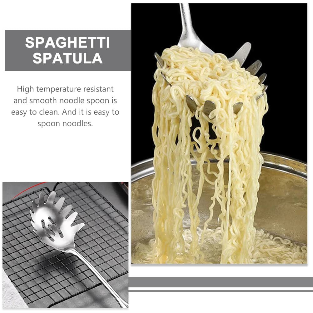 Stainless Steel Spaghetti Spoon Server Long Handle Kitchen Pasta Scoop Noodle Strainer Practical Cooking Accessory