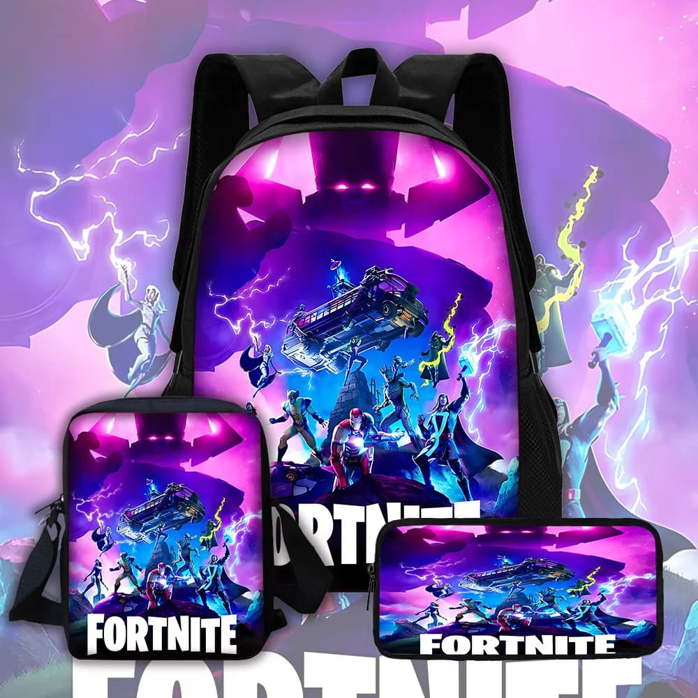 Child School Backpack With Shoulder Bag Pencil Bags School Bags for Boys Girls Best Gift Hot Game Design-F-FortniteS