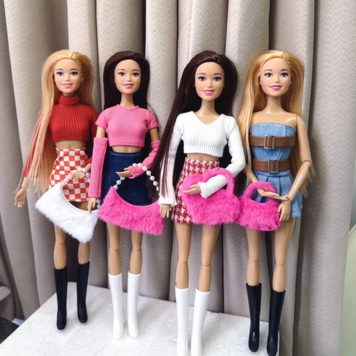 30 centimetri di Modo BABI Principessa Bambola Alla Moda Spice Girls Dopamina Gonna di Jeans Set Ragazze Giocano a Casa Giocattolo Regali 1/6 BJD Giunti Mobili