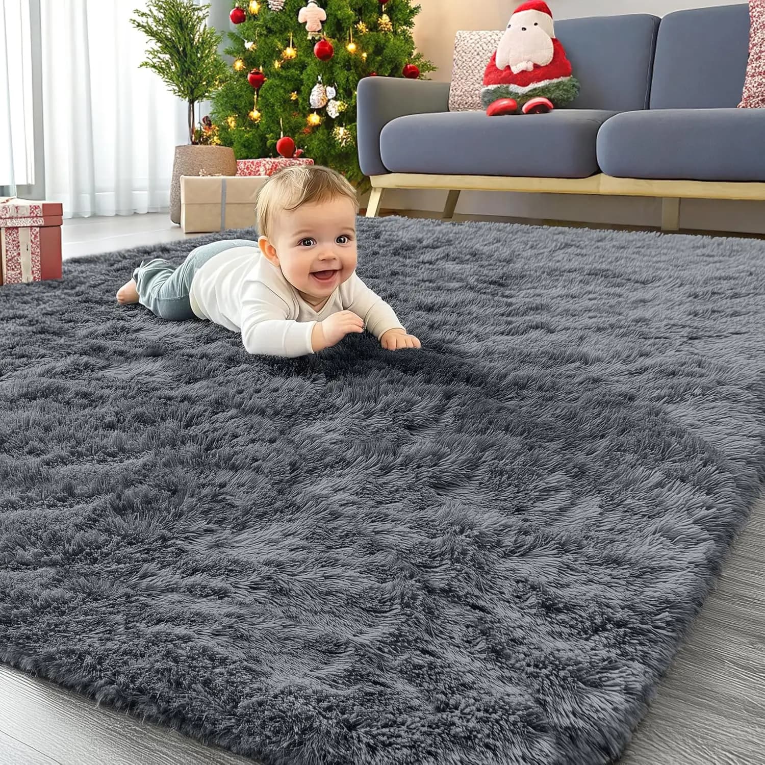 Machine Washable Area Rug 4x5.9 ft Soft Shaggy Carpet for Living Room Bedroom Nursery Home Decor Aesthetic