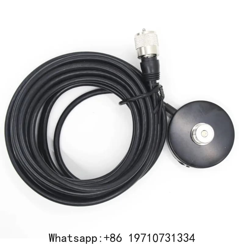 Antenna Mobile per Auto UHF Maschio MB60 PL259 5M con Cavo Coassiale e Base Magnetica MINI per Walkie Talkie QYT KT-7900D BAOJIE BJ-218